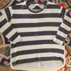 Gray & cream stripped sweater